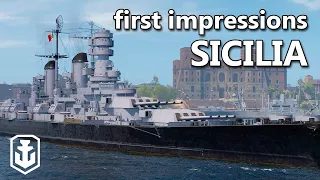 I Always Wanted SAP Secondaries On Italian Battleships! - Sicilia First Impressions