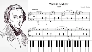 Chopin-Waltz in A Minor, B.150 (Op. Posth,), [piano sheets] | Tadej's Piano ♬