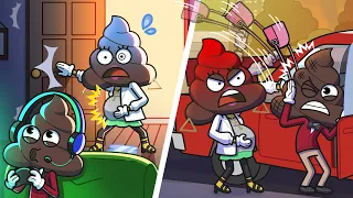 Poophead vs Mrs Poophead | emojitown Compilation