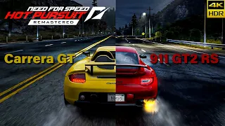 Need for Speed Hot Pursuit Remastered | Porsche Carrera GT and 911 GT2 RS | Gameplay 4K