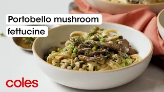 Portobello mushroom fettuccine