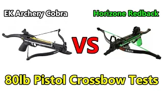 Horizone Redback VS EK Archery Cobra (Pistol Crossbow Tests)