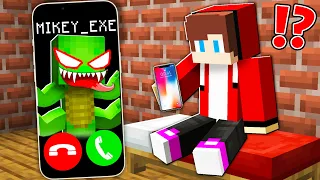 Why Scary Mikey Exe Call JJ at Night ? - Minecraft (Maizen)