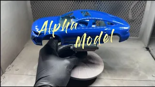 Alpha Model 1/24 Scale Model Building Audi RS7 Performance Part: 1 Nogaro Blue Paint.