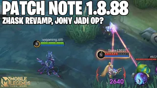 FRAGMENT SHOP UPDATE, ZHASK REVAMP, NATAN NERF, NANA BUFF - PATCH NOTE 1.8.88 MOBILE LEGENDS