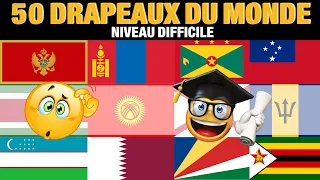 QUIZ GÉOGRAPHIE - 50 DRAPEAUX NIVEAU DIFFICILE - TESTER VOS CONNAISSANCES