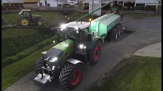 4K Drone Video Fendt Hauling Manure