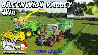 Big silage harvest. Chopping & making silage out of grass | Greenwich Valley #14 | FS19 4K TimeLapse