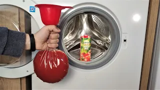 Experiment - Tomato Balloon - in a Washing Machine