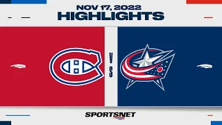 NHL Highlights | Canadiens vs. Blue Jackets - November 17, 2022