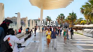 4K Malaga Spain 🇪🇸 -  A Walk Along Palmeral de Las Sorpresas Promenade | Costa del Sol 2023