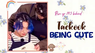 Taehyung being soft to Jungkookie ~ Run ep 143 behind cuts Taekook Moments