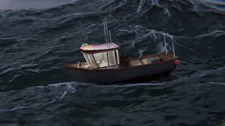 Blender with me #5: A fishing boat in the middle of a ocean storm.