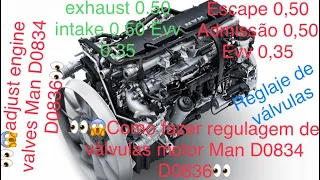 Caminhão truck motor Man TGM TGL regulagem válvulas  D0834 D0836 adjust engine valves Man