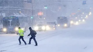 Crazy Storm helsinki Finland! hit blizzard heavy snowfall