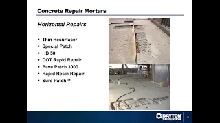 Concrete Repair - Webinar Training by Dayton Superior