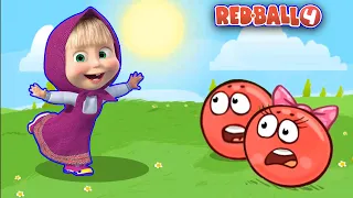 Masha in Red Ball 4 and Bear Boss