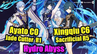 Hydro abyss Ayato & Yelan & Xingqiu spiral abyss floor 12 genshin impact