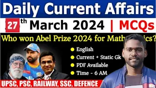 27th March Current Affairs // Daily Current affairs and static GK // Live 6 AM // SST with SURESH //