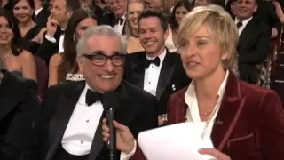 Ellen DeGeneres talks to Martin Scorsese in the audience