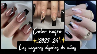 DISEÑOS DE UÑAS NEGRO #uñasdecoradas #diseñosdeuñas #artnails #tendency #uñas2023tendencias #nails