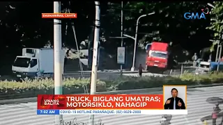 Truck, biglang umatras; motorsiklo, nahagip | UB