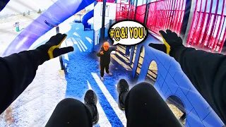 ESCAPE FROM ANGRY MAN 🤬👊 (Parkour POV Chase)