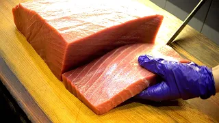 Knife Cuts 900lb Giant Bluefin Tuna is like Butter - Taiwanese Food