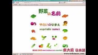 日語教學 日文 Japanese-- 蔬菜篇 Vegetables (附中文字幕)