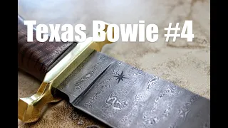 FORGING a DAMASCUS Bowie Knife From Saw Blade Part 4: FINISHED! Bladesmithing And Knifemaking