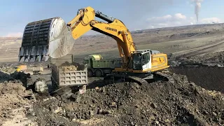 Liebherr 976 Excavator Loading Mercedes And MAN Trucks - Labrianidis Mining Works