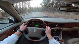 1998 Jaguar XJ X308 4.0 V8 284 HP - POV Test Drive, exhaust sound, powerslide, and acceleration.