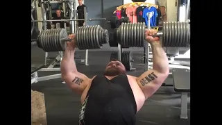 Strongman Eddie Hall "The Beast" 100kg/220Ibs Incline dumbell press!