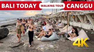 🇲🇨 Explore CANGGU BALI Today [4K] Walking Tour in Bali Travel Vlog 2023 | Bali Beach