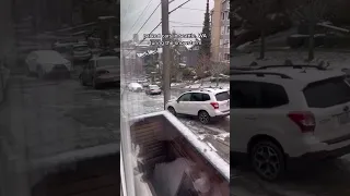 Cars sliding in Seattle during snowstorm#seattle #snow #snowstorm #snowfall #cars #viral #christmas