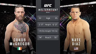 Conor McGregor Vs. Nate Diaz : EA Sports UFC 4 Gameplay (Legendary Difficulty) (AI Vs AI) (PS4)