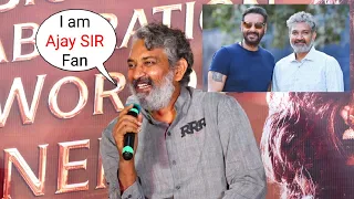 When Biggest Director SS Rajamouli Address Ajay Devgan as AJAY SIR😱 At RRR Teaser Launch In Mumbai