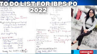 Daily Routine for  IBPS PO 2022 | To-Do List | #ibpspo #studyroutine #sbiclerknotification #sbipo