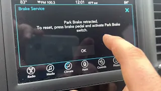 2020 Chrysler Pacifica Rear Brake Service Mode/ No Scan Tool