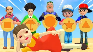 Squid Game (오징어 게임) vs Scary Teacher 3D Miss T Troll Ice Scream 4 Orange Candy Shape Challenge #27