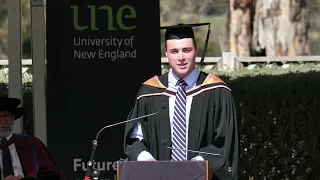 Hayden Gray: student vote of thanks at UNE graduation, August 2022