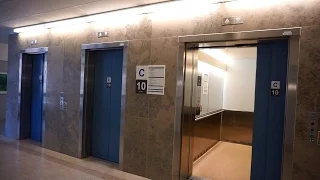 1990s KONE M-series traction bed / passenger elevators @ Linköping University Hospital (Building 2)