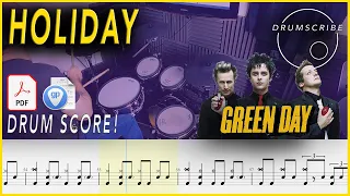 Holiday - Green Day | Drum SCORE Sheet Music Play-Along | DRUMSCRIBE