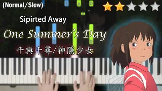 One Summer's Day－Joe Hisaishi | Spirited Away | EASY Piano Tutorial | Piano Cover