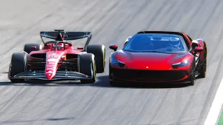 Ferrari F1 2022 F1-75 vs Ferrari 296 GTS - Monza GP