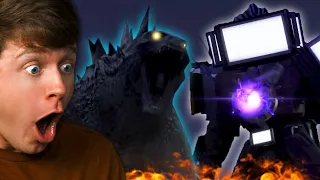 Reacting to GODZILLA vs TITAN TV MAN!? (Skibidi Toilet Leaks)