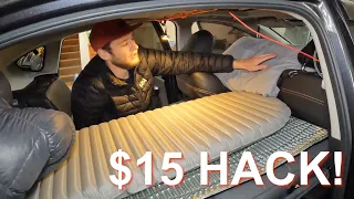 How to Extend your Car Camping Bed WITHOUT a Conversion!  $15 Hack - Subaru Crosstrek