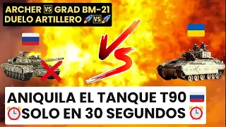 🇺🇦 Bradley Ucraniano HUMILLA a Tanque T90 Ruso 🇷🇺💥⚔️ Guerra Ucrania Rusia