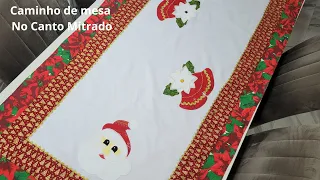 APRENDA como fazer um LINDO CAMINHO de mesa,  com CANTO mitrado e aplique.