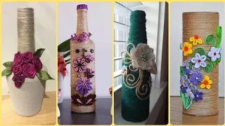 New Beautiful Quilling Jute Craft Ideas || Jute Wine Bottles Decoration || Jute Craft